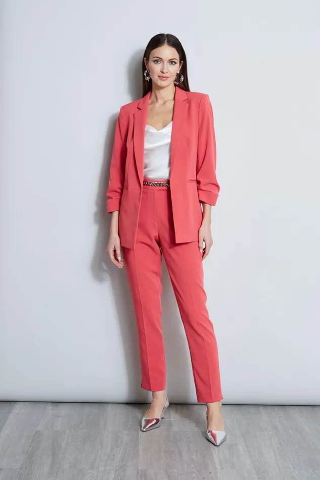 Elie Tahari Jackets and Blazers Ruched Sleeve Blazer Wonder Wheel 8211 Women