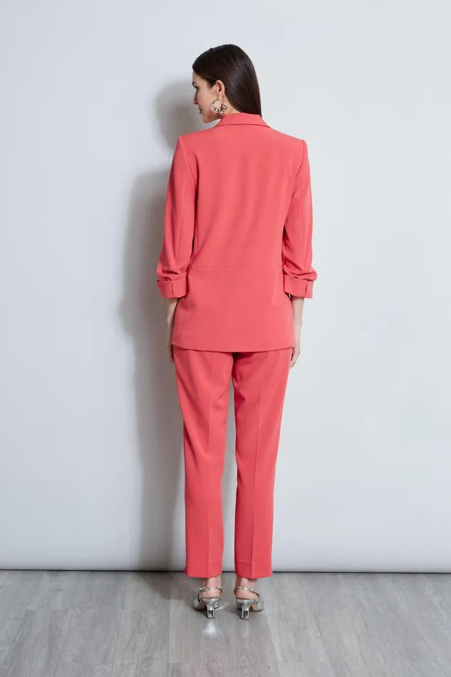 Elie Tahari Jackets and Blazers Ruched Sleeve Blazer Wonder Wheel 8211 Women