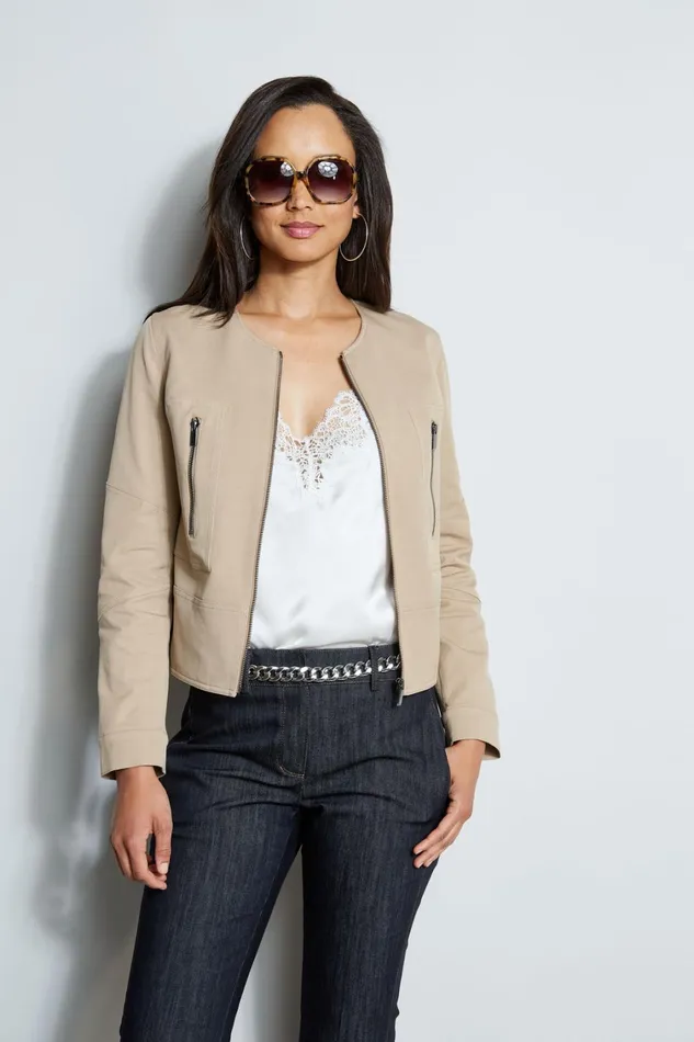 Elie Tahari Jackets and Blazers Stretch Twill Jacket Rattan 8211 Women