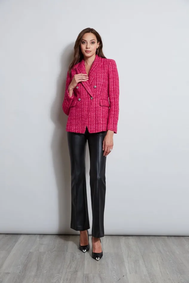 Elie Tahari Jackets and Blazers Tweed Double Breasted Blazer Electric Pink 8211 Women