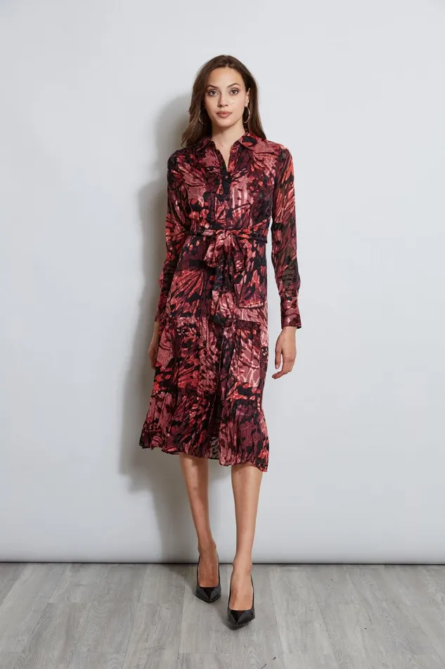 Elie Tahari Long Sleeve Dresses Burnout Tie Shirt Dress Monarch Burnout 8211 Women Elie Tahari Long Sleeve Dresses Burnout Tie Shirt Dress Monarch Burnout 8211 Women