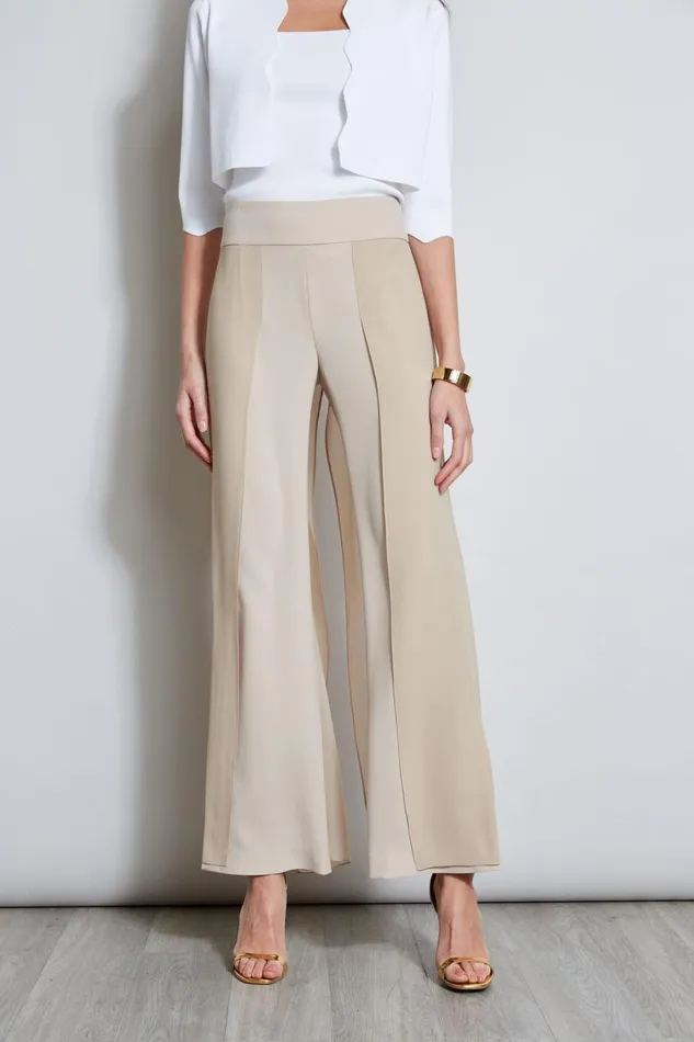 Elie Tahari Pants Chiffon Panel Pant Island Sand 8211 Women