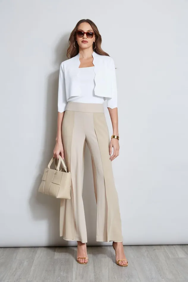 Elie Tahari Pants Chiffon Panel Pant Island Sand 8211 Women
