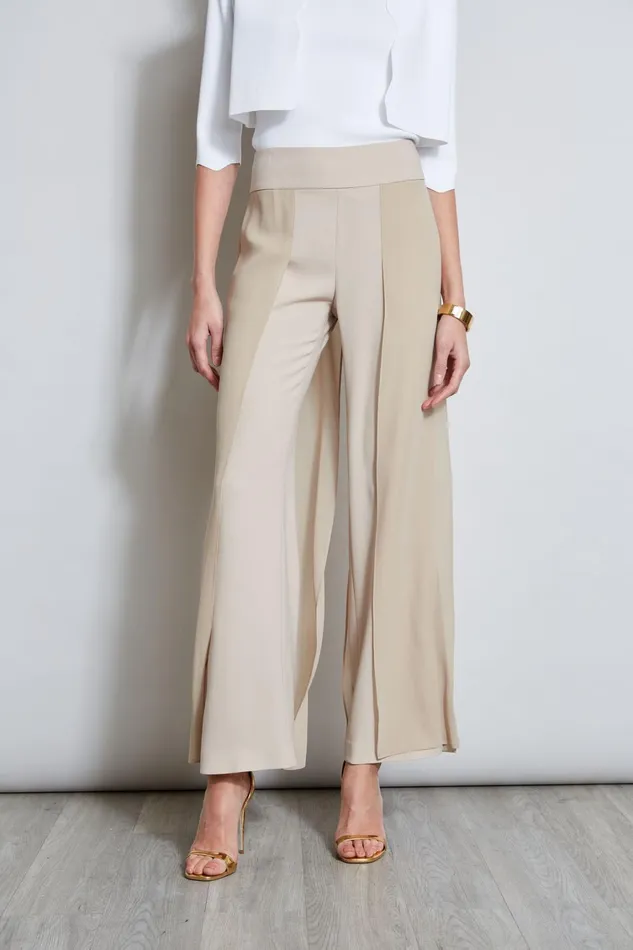 Elie Tahari Pants Chiffon Panel Pant Island Sand 8211 Women