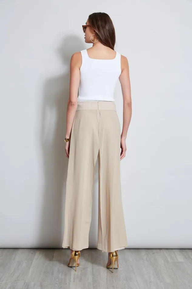 Elie Tahari Pants Chiffon Panel Pant Island Sand 8211 Women