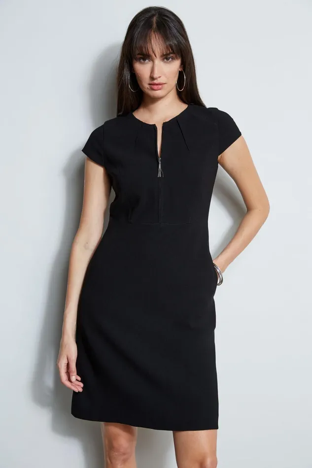 Elie Tahari Short Dresses Chain Zip Dart Dress Black 8211 Women