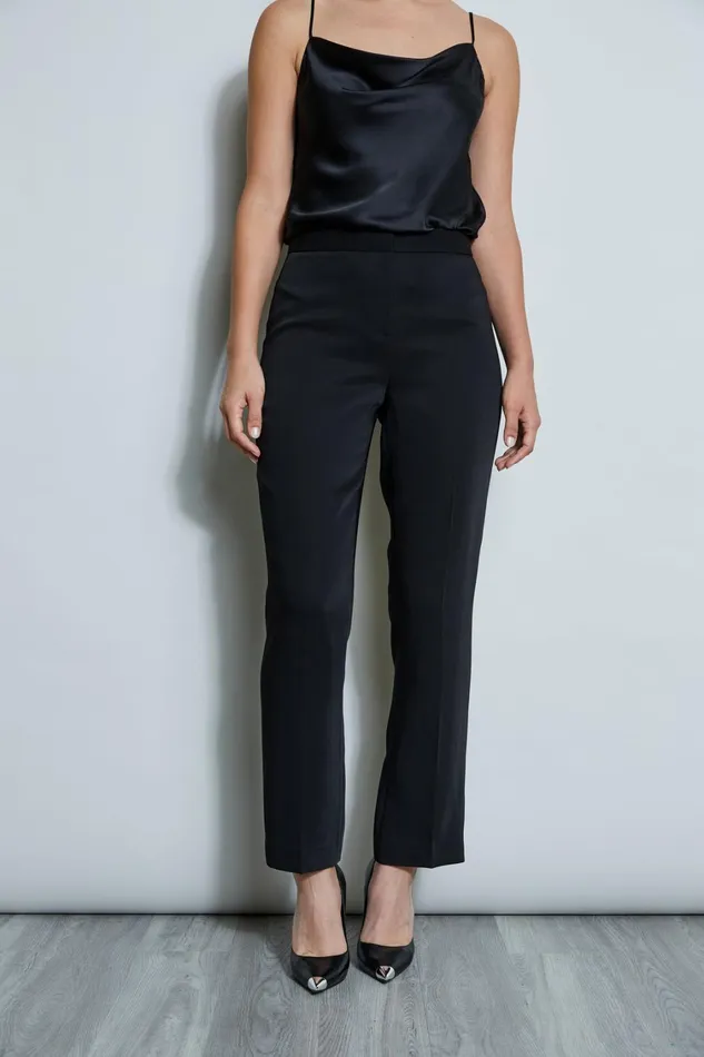Elie Tahari Suiting Straight Crepe Pant Noir 8211 Women