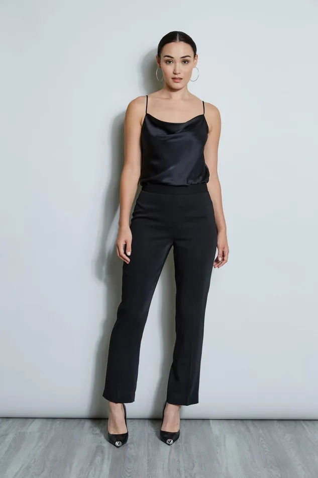 Elie Tahari Suiting Straight Crepe Pant Noir 8211 Women