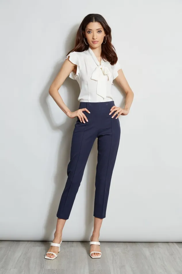 Elie Tahari Tops Flutter Sleeve Tie Shirt Fresh Pearl 8211 Women