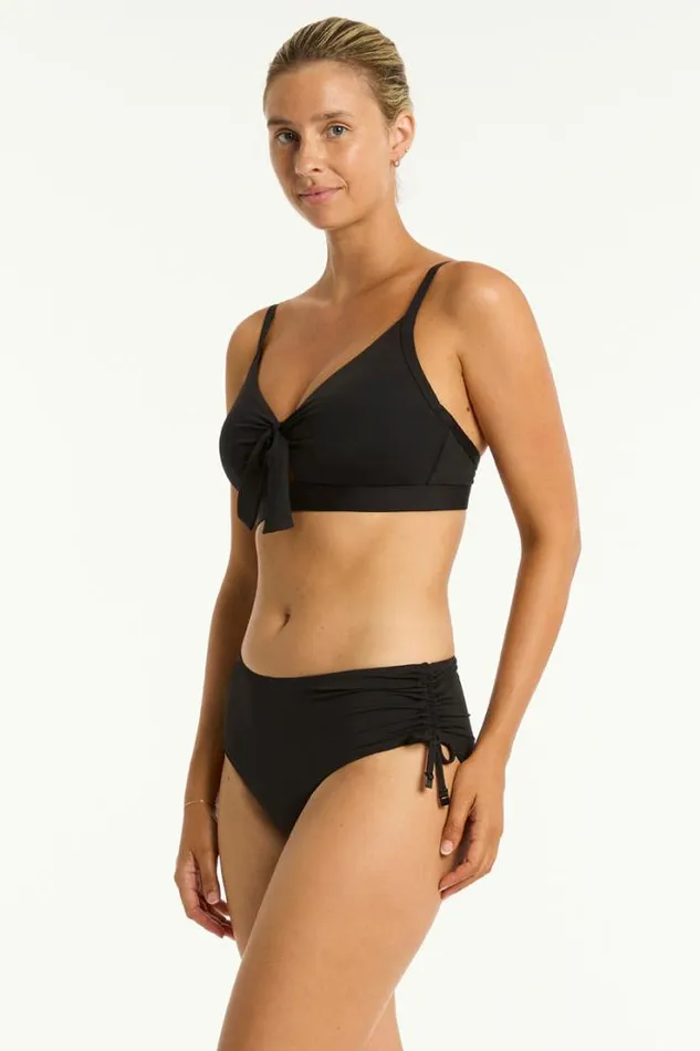 Essentials Edit Mid Drawstring Pant Eco Essentials Black Women Sea Level Bottoms