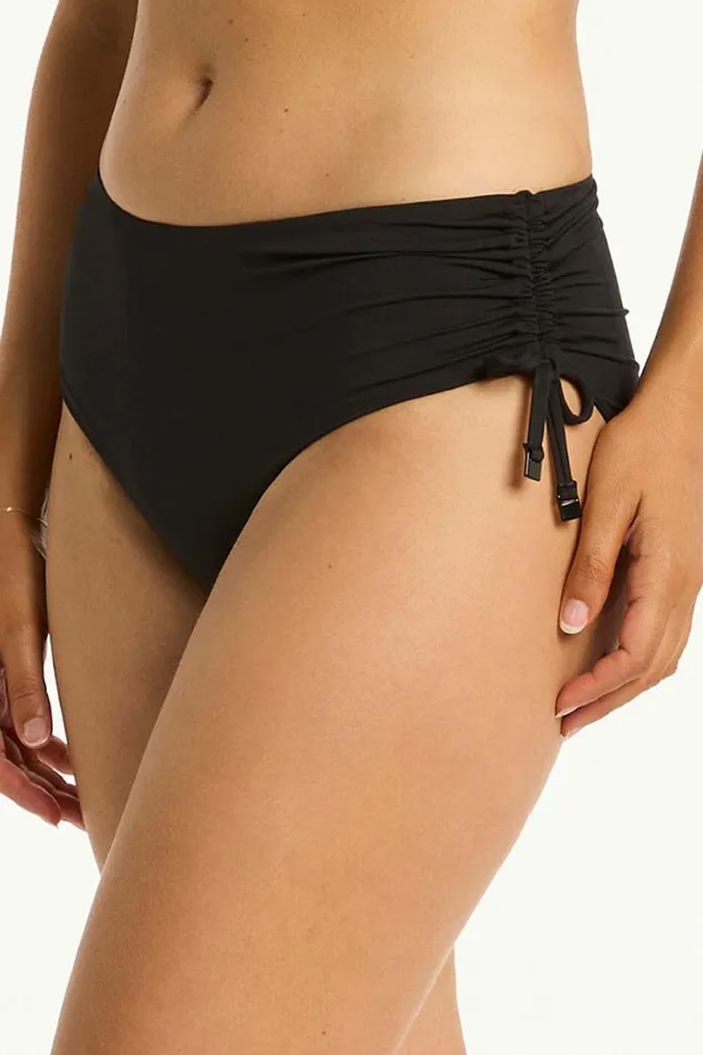 Essentials Edit Mid Drawstring Pant Eco Essentials Black Women Sea Level Bottoms