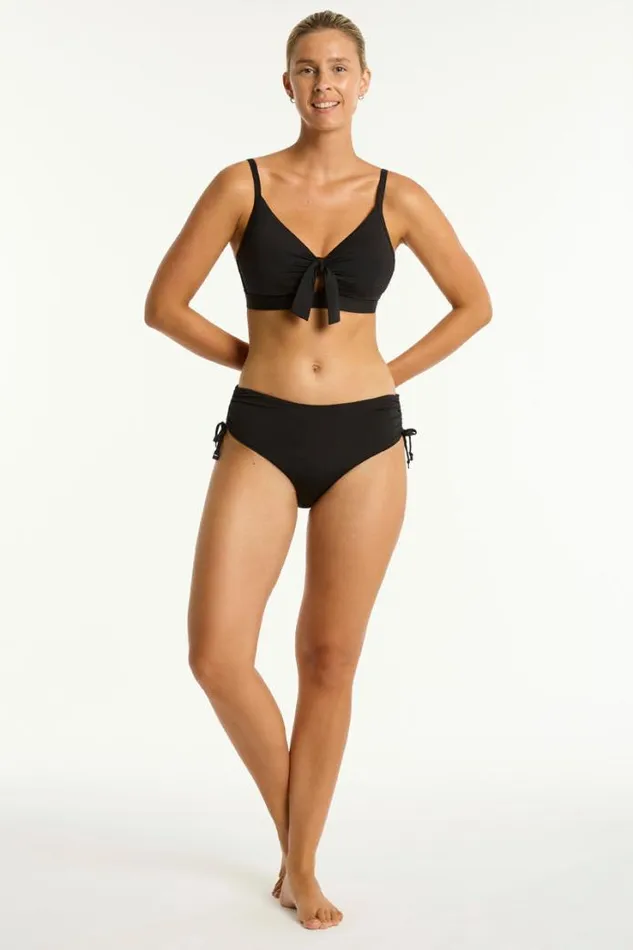 Essentials Edit Mid Drawstring Pant Eco Essentials Black Women Sea Level Bottoms