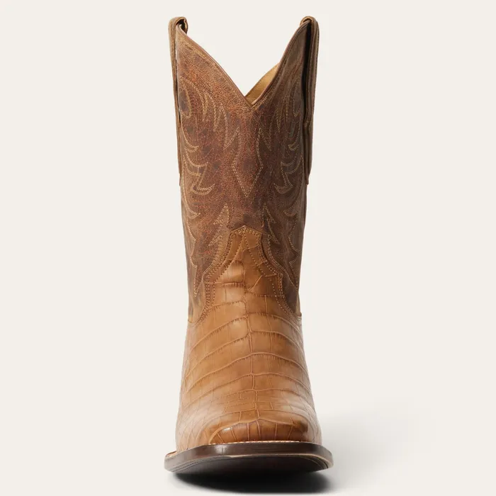 Exotics Men Stetson Aces Alligator Boots Brown