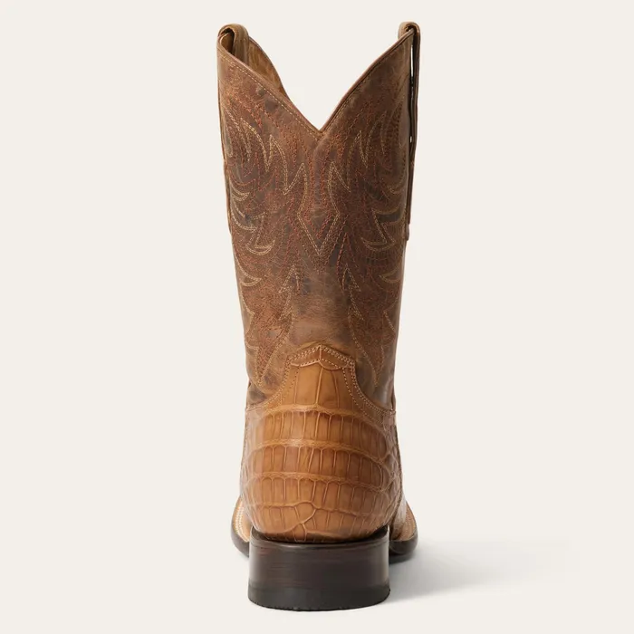Exotics Men Stetson Aces Alligator Boots Brown