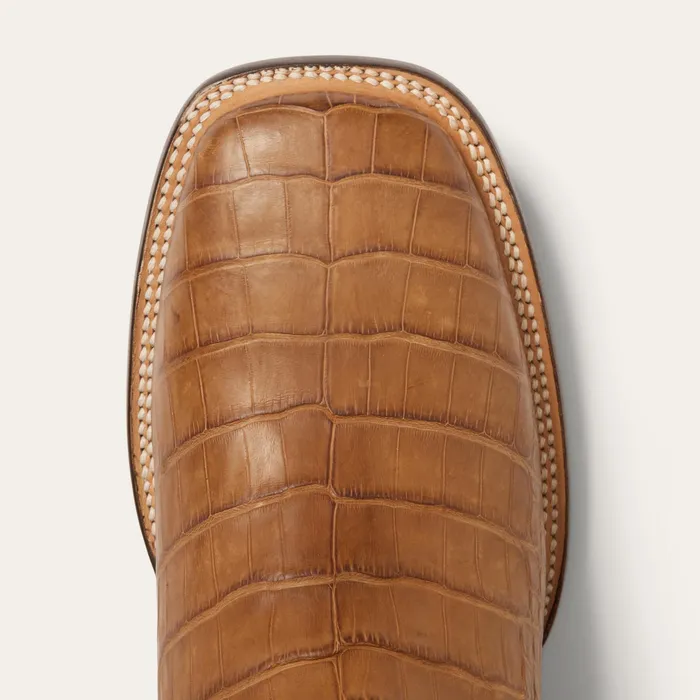 Exotics Men Stetson Aces Alligator Boots Brown