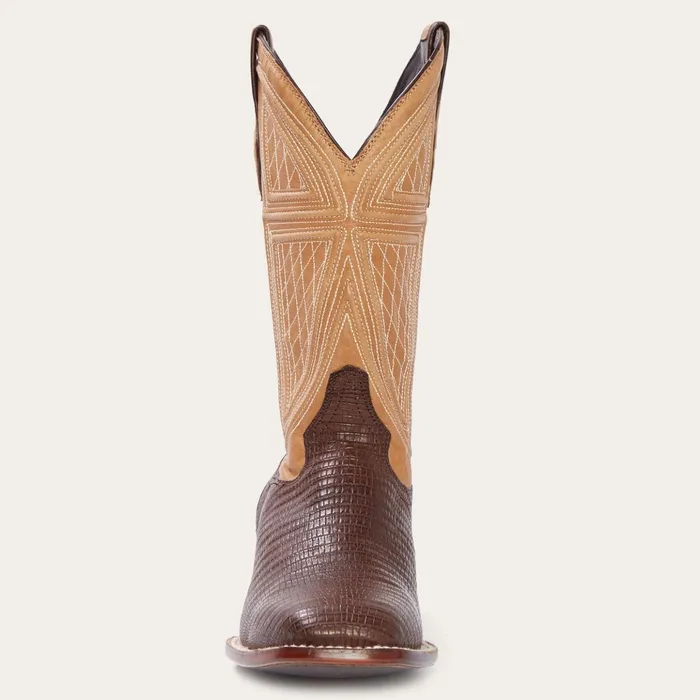 Exotics Men Stetson Beaumont Brown Teju Cowboy Boot Brown