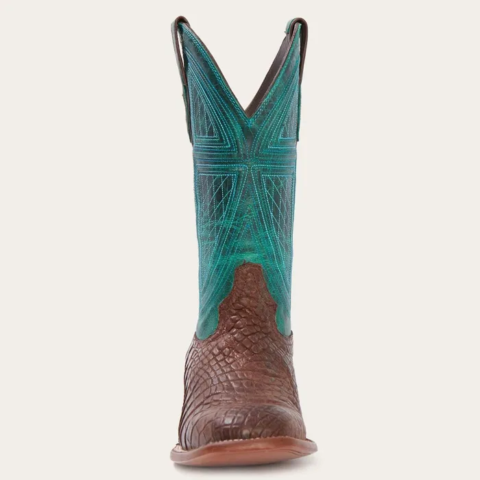 Exotics Men Stetson Big Horn Tobacco Alligator Cowboy Boot Brown