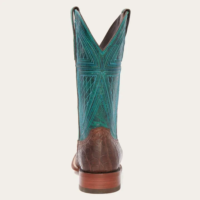 Exotics Men Stetson Big Horn Tobacco Alligator Cowboy Boot Brown