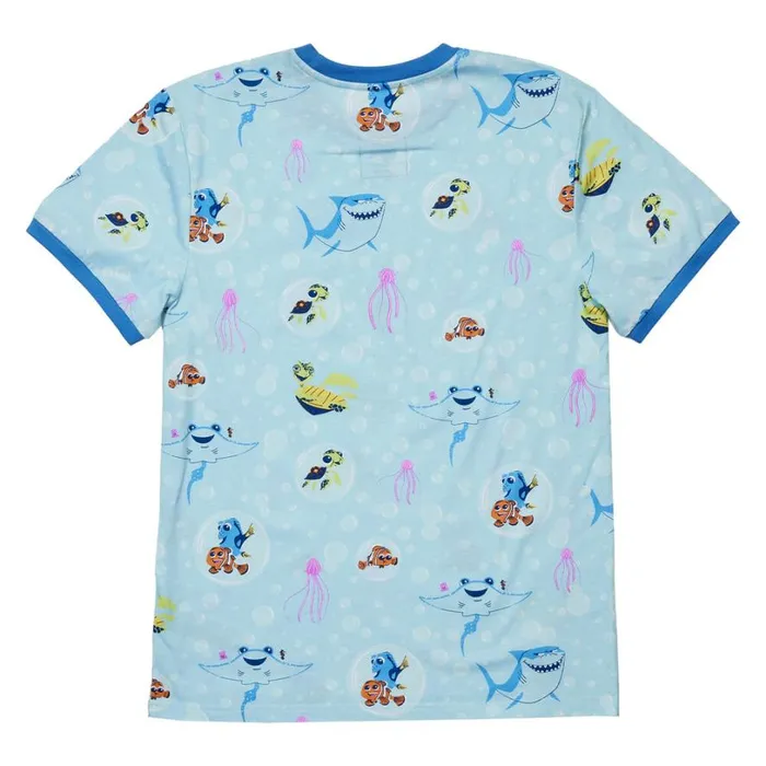 Finding Nemo 20th Anniversary Bubbles AllOver Print Ringer Tee Unisex Loungefly Apparel