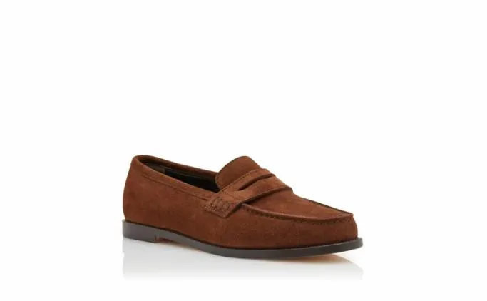 Flats Women Manolo Blahnik PERRITADark Brown Suede Penny Loafers Flats Women Manolo Blahnik PERRITADark Brown Suede Penny Loafers