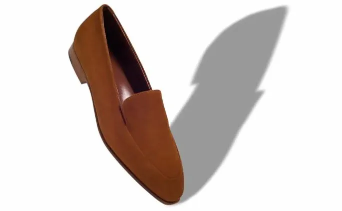 Flats Women Manolo Blahnik PITAKABrown Suede Loafers
