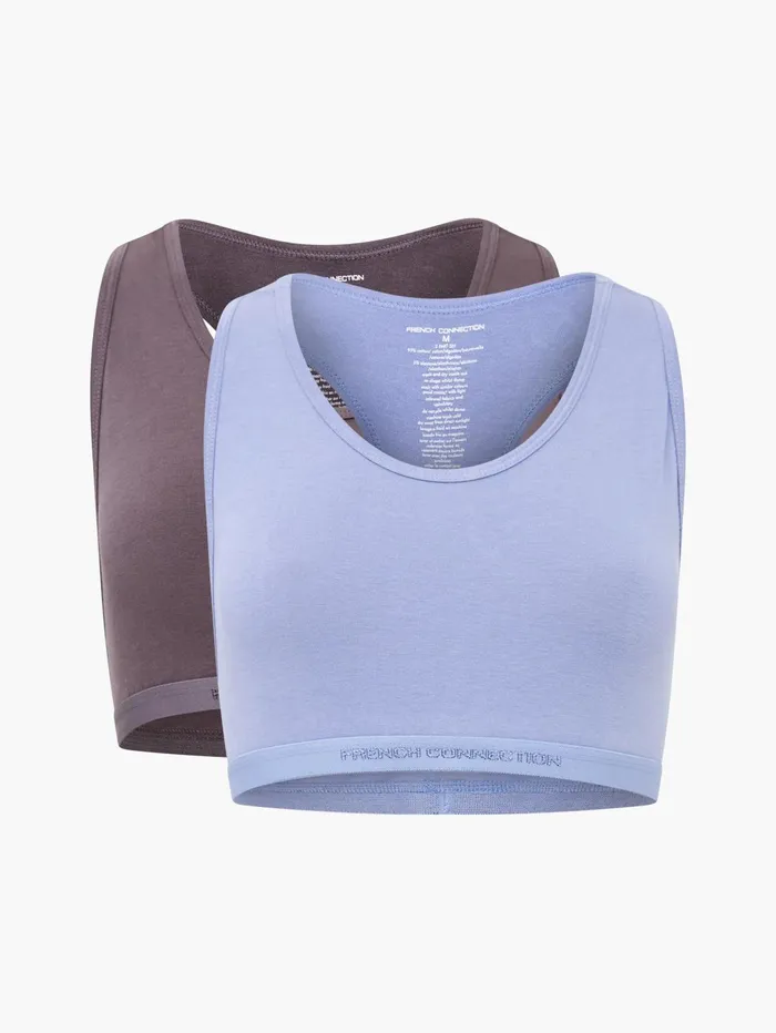 French Connection 2 Pack French Connection Tonal Crop Tops Blue TempestGrey Excalibor Woman Underwear and Socks French Connection 2 Pack French Connection Tonal Crop Tops Blue TempestGrey Excalibor Woman Underwear and Socks