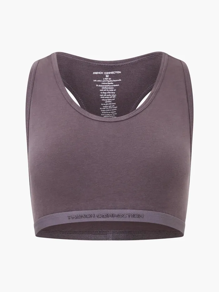 French Connection 2 Pack French Connection Tonal Crop Tops Blue TempestGrey Excalibor Woman Underwear and Socks