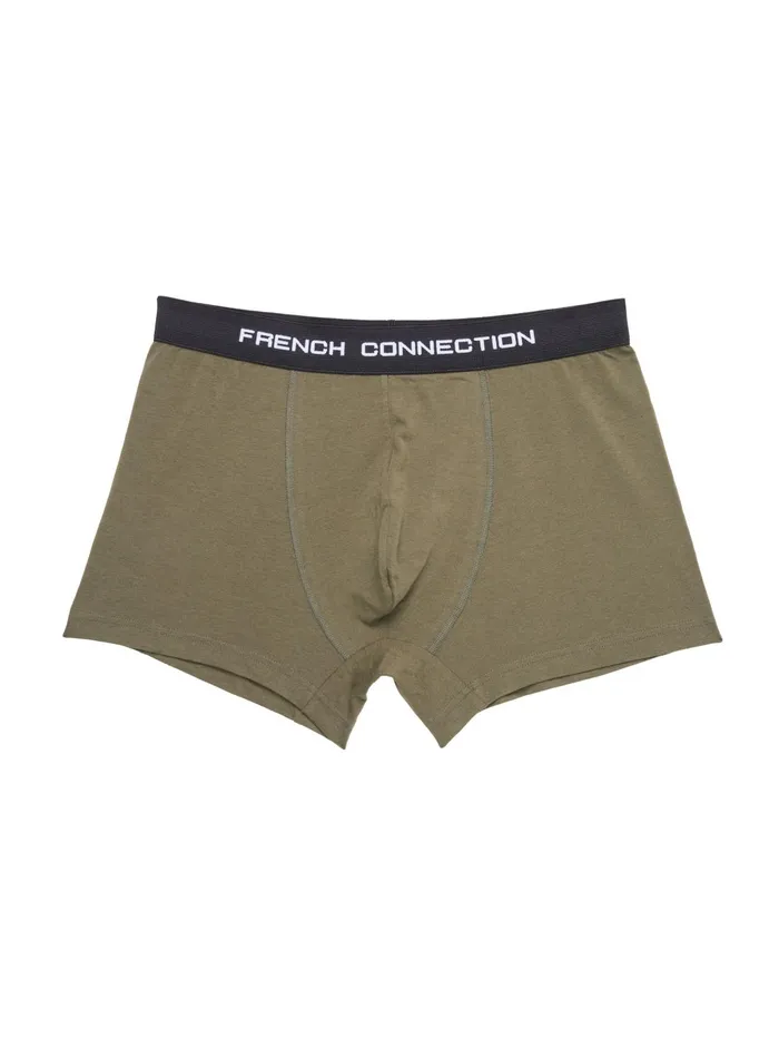 French Connection 3 Pack French Connection Boxers WhiteOlive GreenBlack Man Underwear and Socks