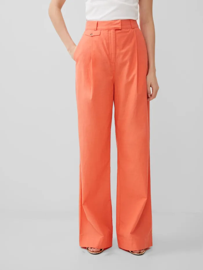 French Connection Alania City Trousers Coral Woman Coords