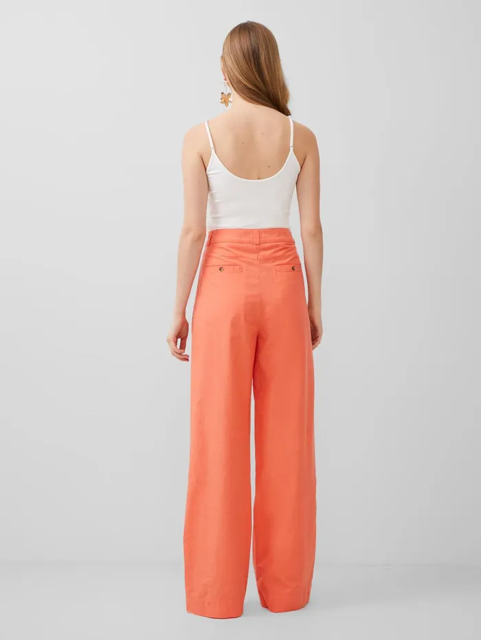 French Connection Alania City Trousers Coral Woman Coords