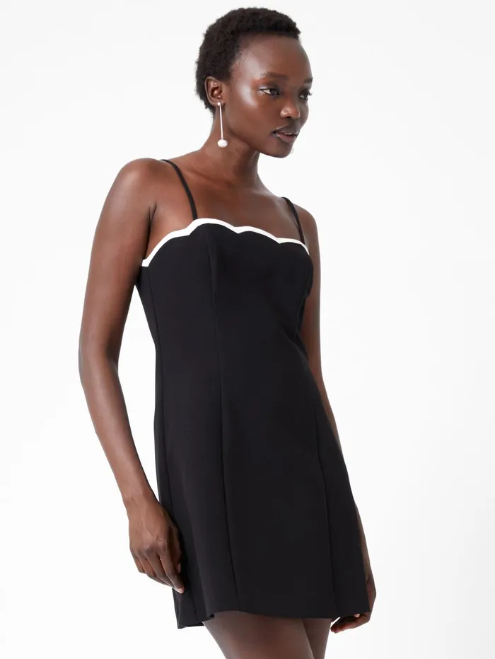 French Connection Azra Contrast Mini Dress BlackPorcelain Cream Woman Dresses French Connection Azra Contrast Mini Dress BlackPorcelain Cream Woman Dresses