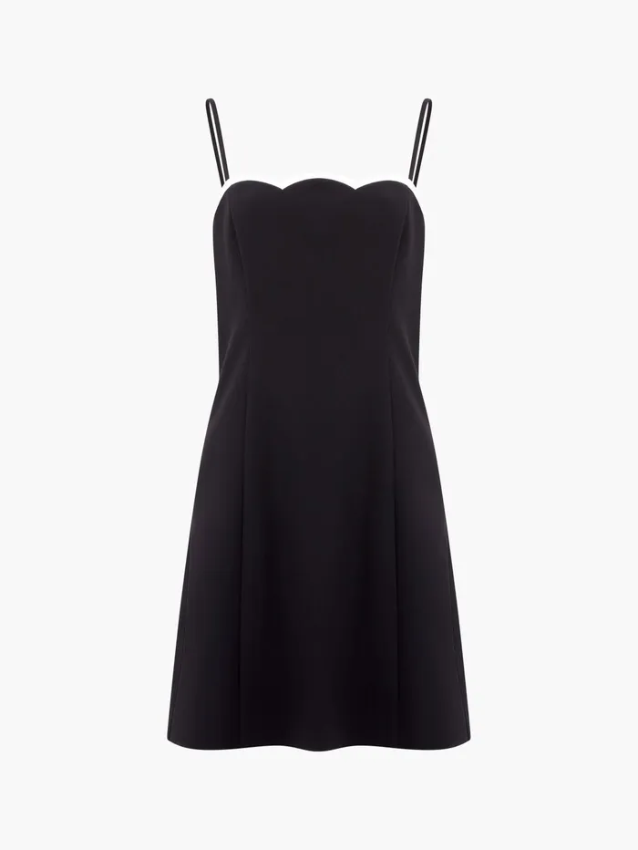 French Connection Azra Contrast Mini Dress BlackPorcelain Cream Woman Dresses