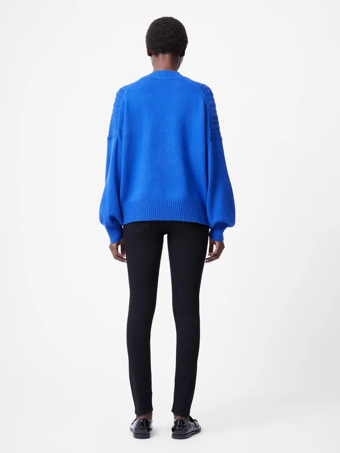 French Connection Babysoft Cable Knit Cardigan Cobalt Woman Jumpers and Cardigans