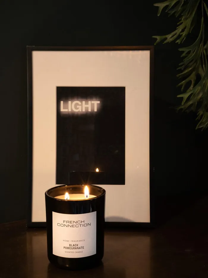 French Connection Black Pomegranate Classic 245g Candle Natural Home Home Accessories