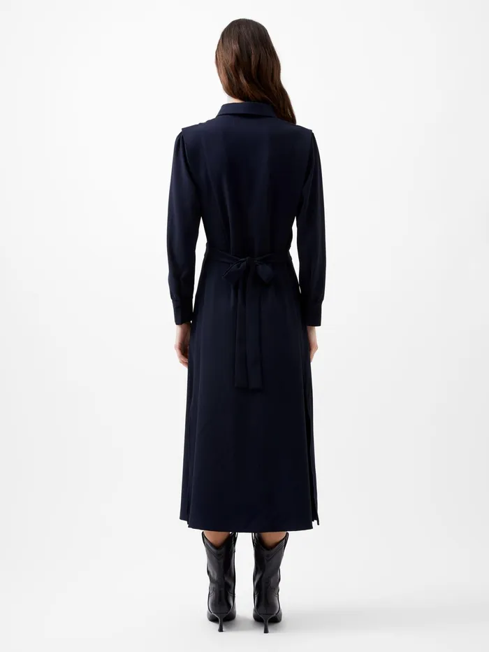 French Connection Brina Crepe Button Down Maxi Dress Marine Woman Dresses