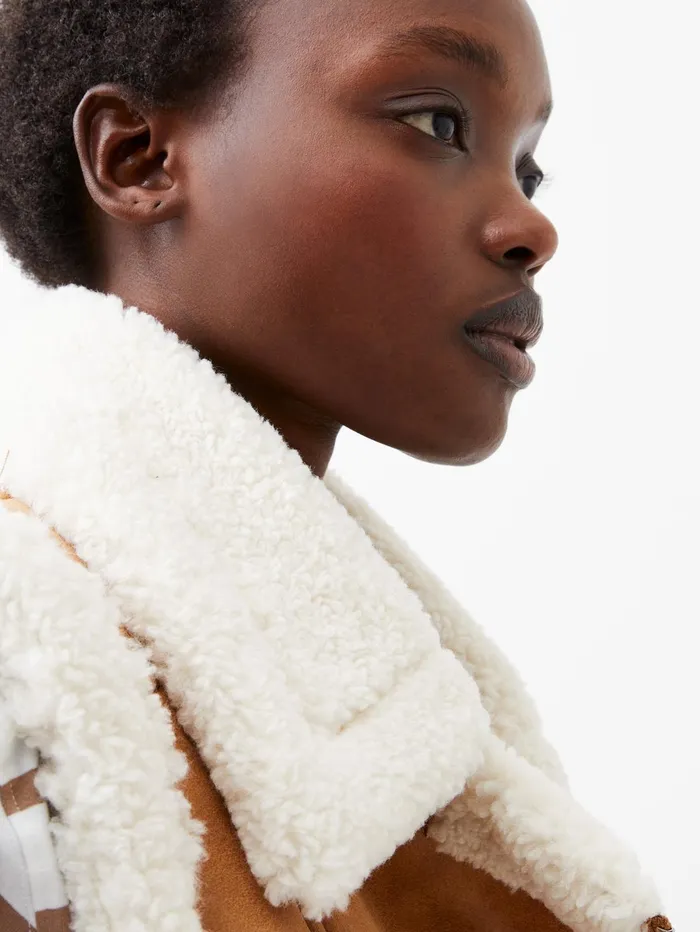 French Connection Camry Suedette Gilet TanCream Woman Coats and Jackets