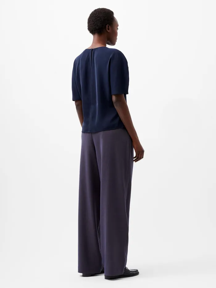 French Connection Carmen Recycled Crepe Batwing Sleeve Top Marine Woman Tops
