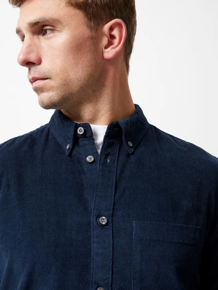 French Connection Cord Long Sleeve Shirt Marine Man Shirts