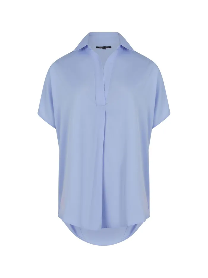 French Connection Crepe Light Recycled Popover Shirt Bluebell Woman Tops
