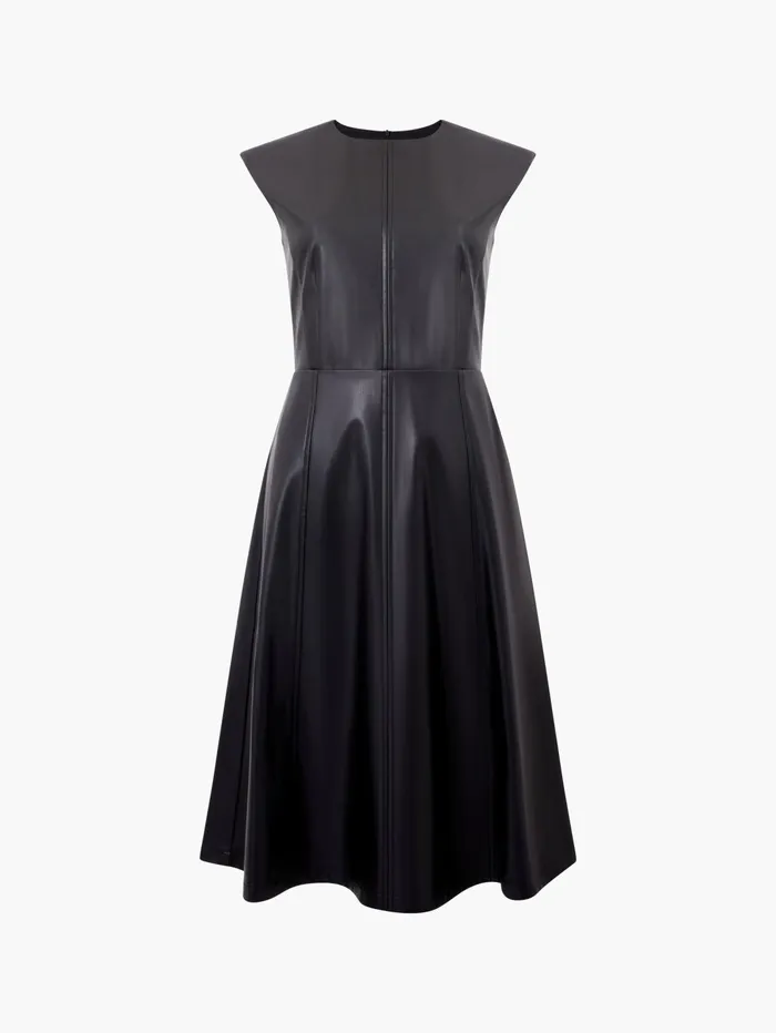 French Connection Faux Leather Sleeveless Dress Black Woman Dresses