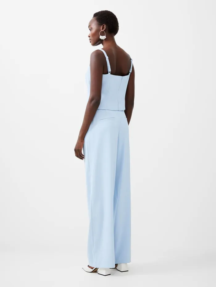 French Connection Harriey Tailored Square Neck Top Cashmere Blue Woman Coords