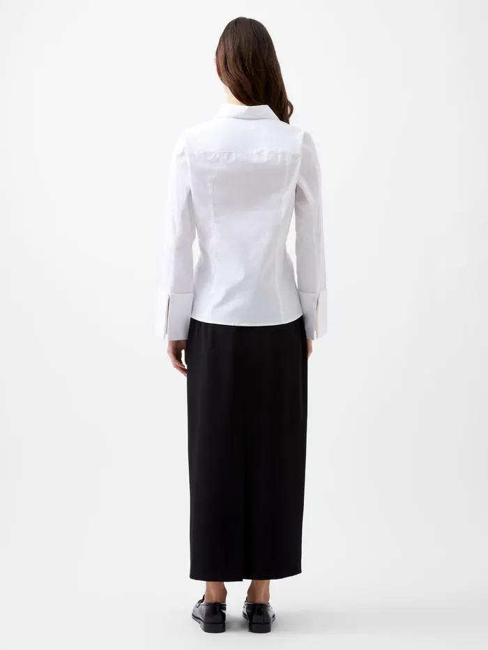 French Connection Isabelle Poplin Classic Shirt Linen White Woman Tops