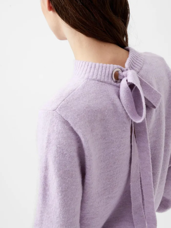 French Connection Kezia Recycled Back Eyelet Jumper Orchid Petal Woman Jumpers and Cardigans