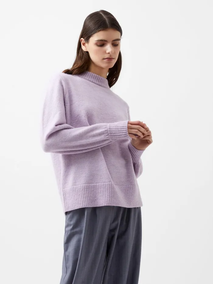 French Connection Kezia Recycled Back Eyelet Jumper Orchid Petal Woman Jumpers and Cardigans