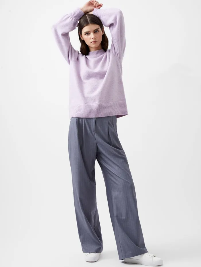 French Connection Kezia Recycled Back Eyelet Jumper Orchid Petal Woman Jumpers and Cardigans