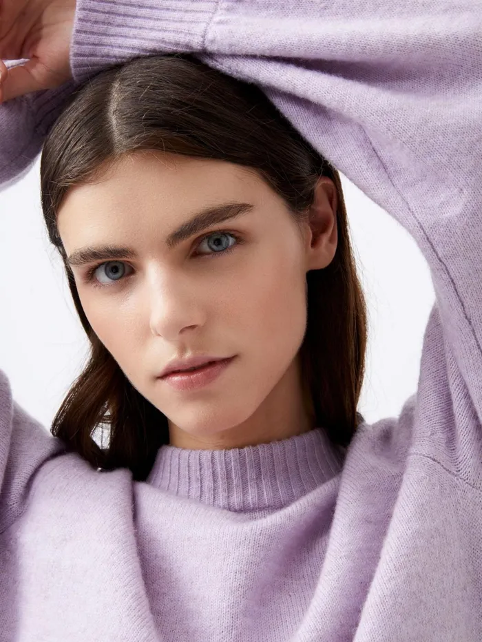 French Connection Kezia Recycled Back Eyelet Jumper Orchid Petal Woman Jumpers and Cardigans