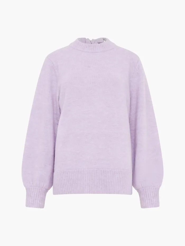 French Connection Kezia Recycled Back Eyelet Jumper Orchid Petal Woman Jumpers and Cardigans