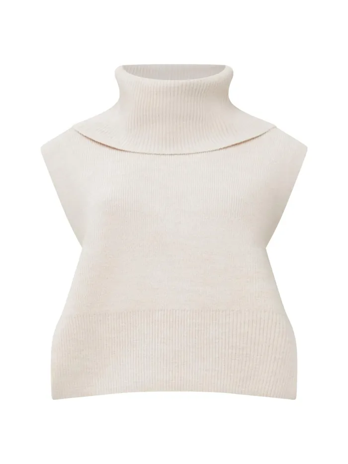 French Connection Knitted Cloak Oatmeal Woman Scarves