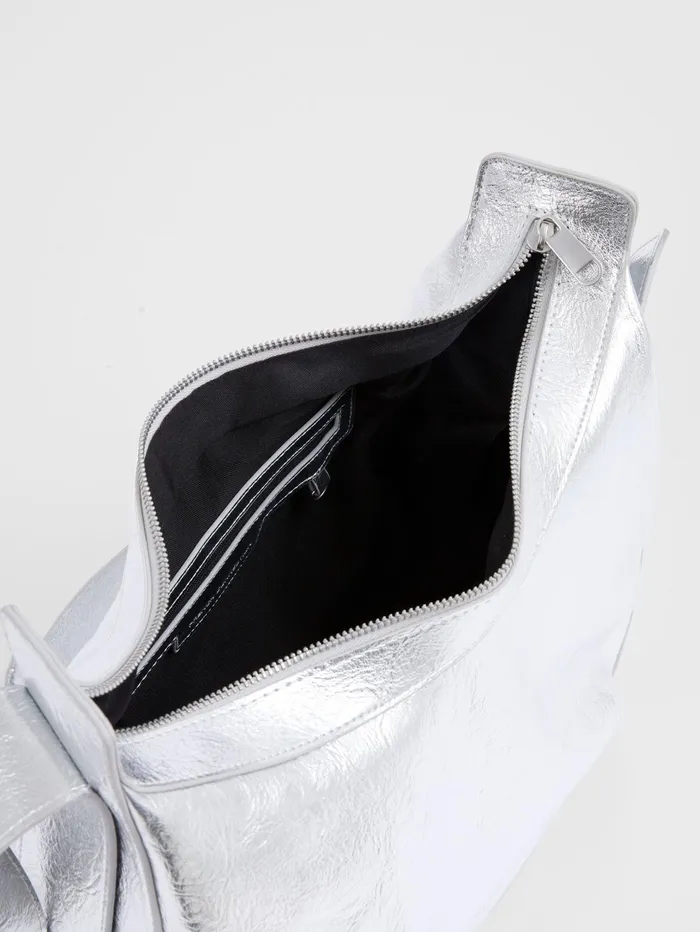 French Connection Large Cross Body Bag Metallic Silver Woman Bags and Purses