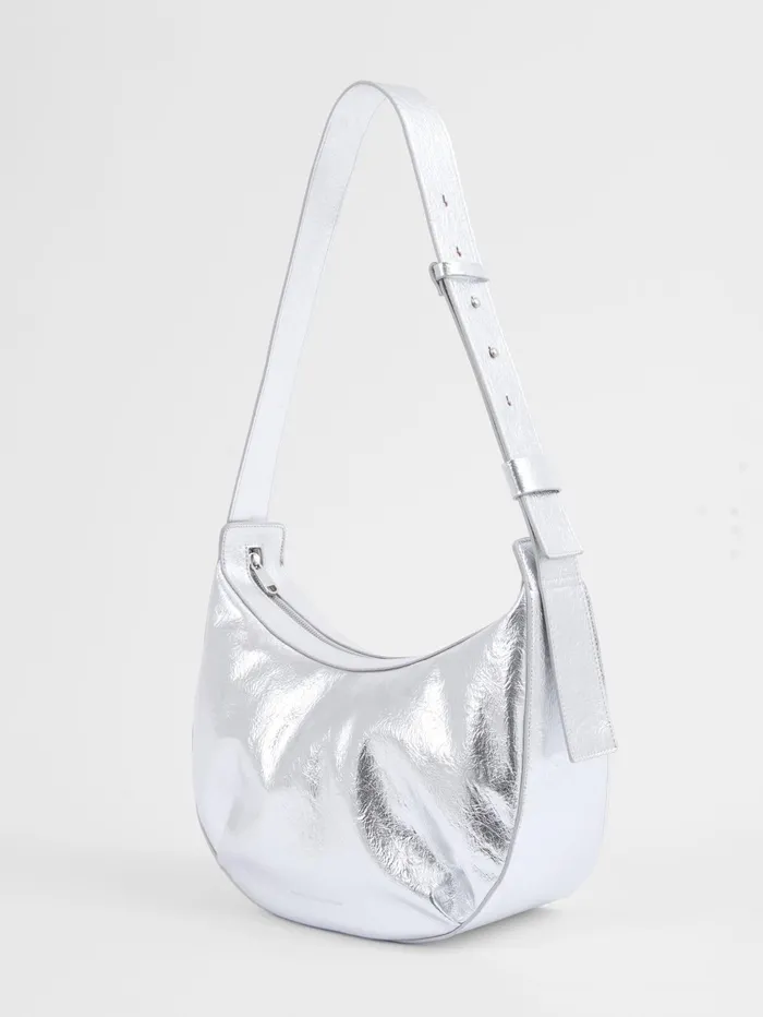French Connection Large Cross Body Bag Metallic Silver Woman Bags and Purses